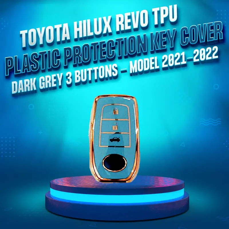 Toyota Hilux Revo/Rocco Tpu Plastic Protection Key Cover Dark Grey 3 Buttons 1