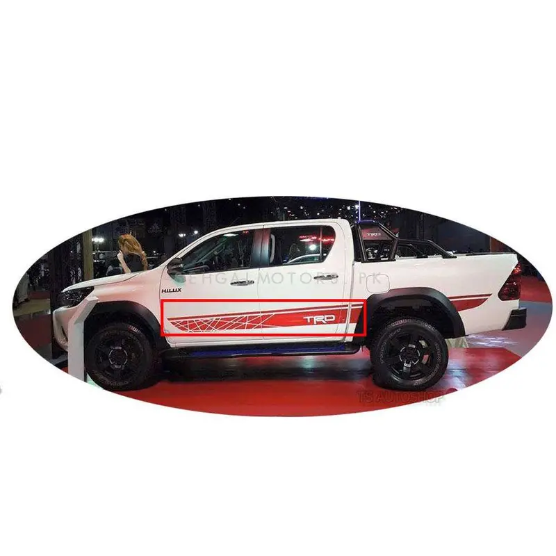Toyota Hilux Revo / Rocco Trd Red Sticker / Side Door Sticker / Modification Sticker For Door 1