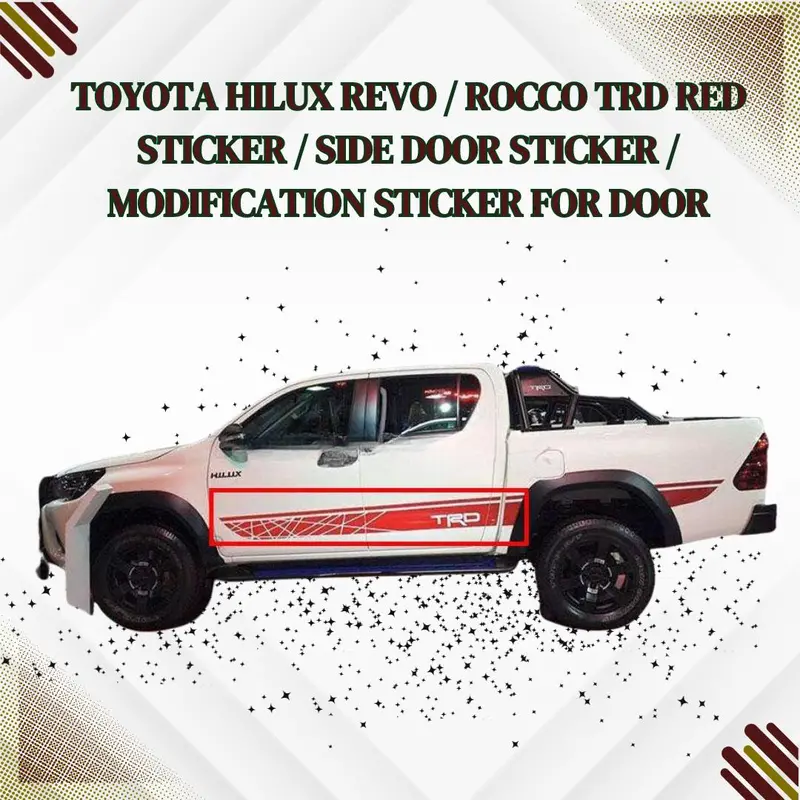 Toyota Hilux Revo / Rocco Trd Red Sticker / Side Door Sticker / Modification Sticker For Door 2