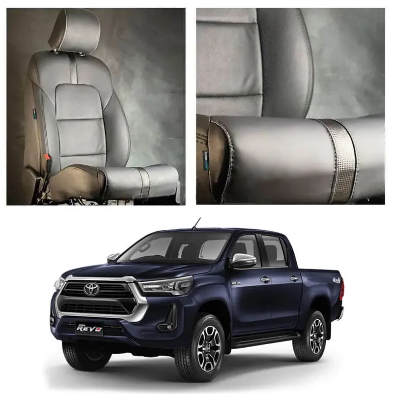 Toyota Hilux Revo/Rocco Type R Black Black Seat Covers 1