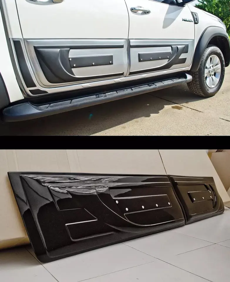 Toyota Hilux Revo/Rocco Unpainted New Holes Style Body Cladding 1