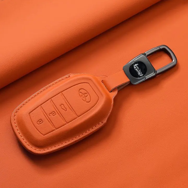 Toyota Hilux Revo Tpu Key Cover Camel 2016 - 2021 - - Leather Texture 1