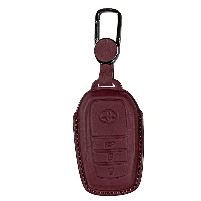 Toyota Hilux Revo Tpu Key Cover Maroon 2016 - 2021 - - Leather Texture 1
