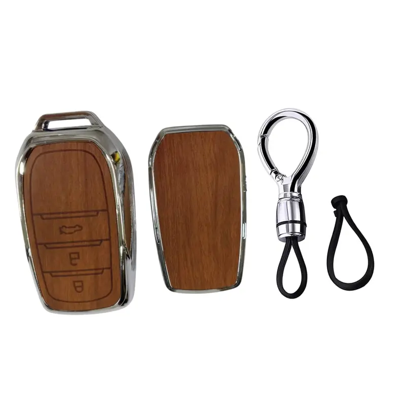 Toyota Hilux Revo Tpu Key Cover Wooden Style 2020 - 2021 1