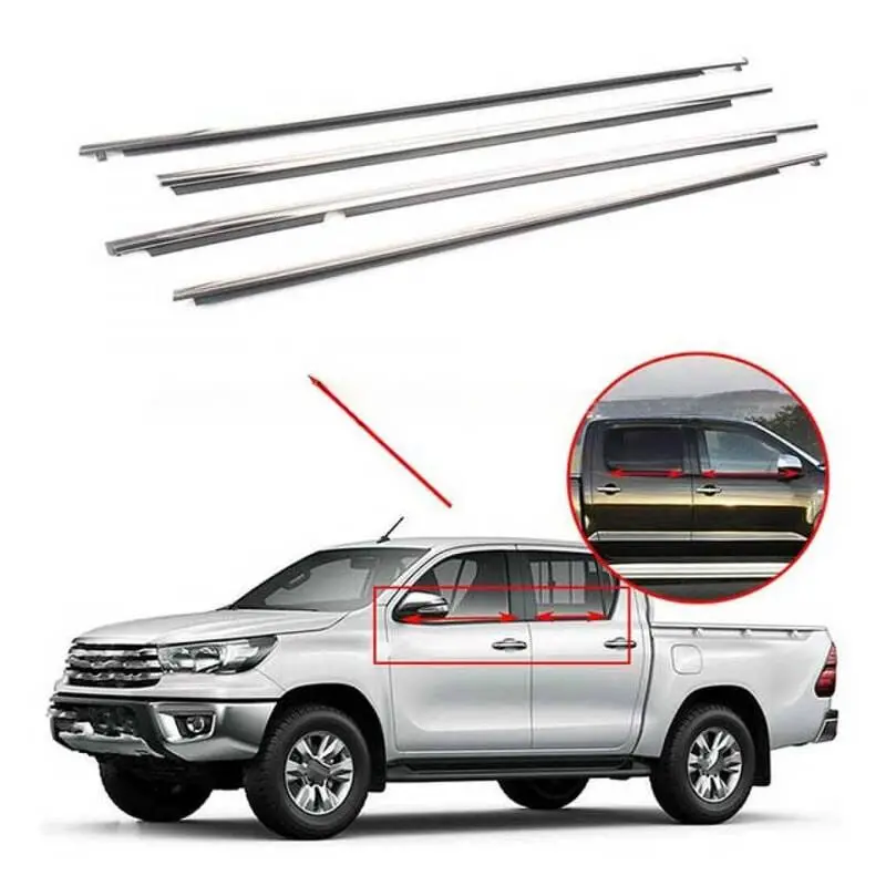 Toyota Hilux Revo Weather Strip Chrome Model 2017-2024 1