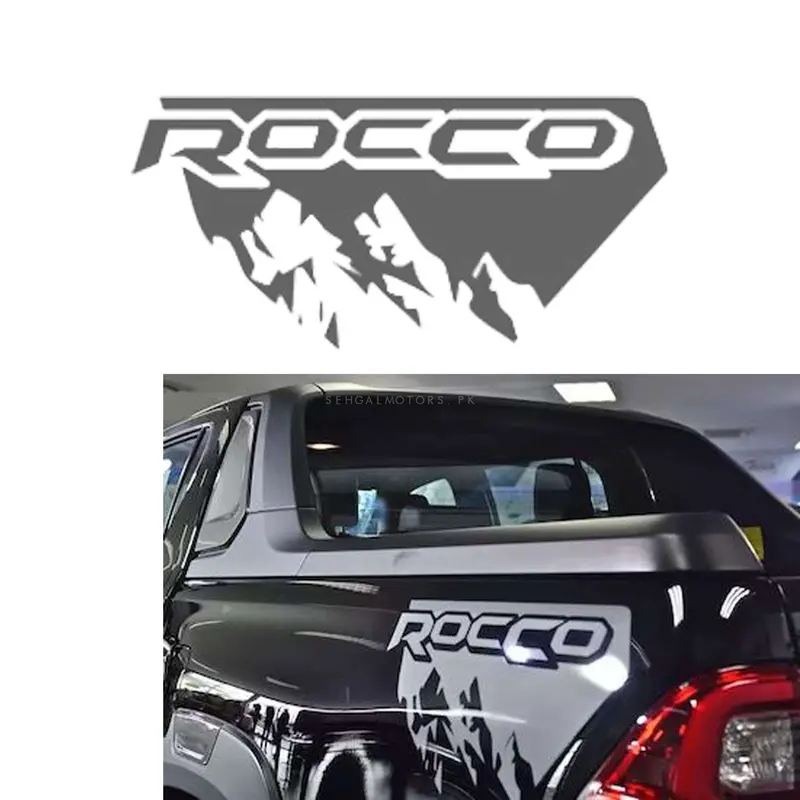 Toyota Hilux Rocco 2022 Graphics Vinyl Decal Car Styling Trunk Decor Sticker Pair - Grey 1