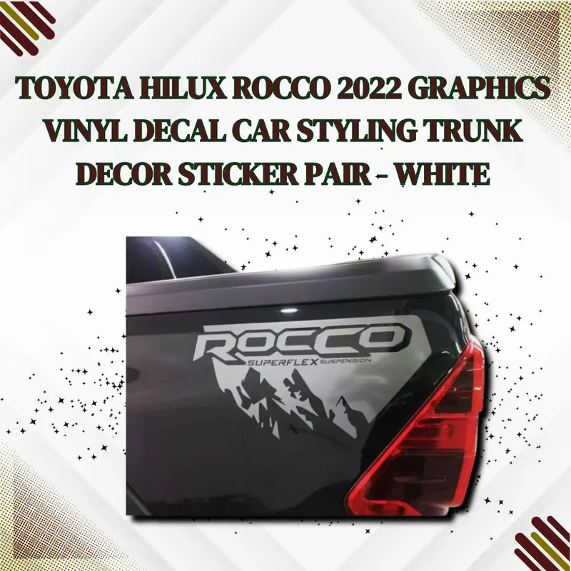 Toyota Hilux Rocco 2022 Graphics Vinyl Decal Car Styling Trunk Decor Sticker Pair - White 1