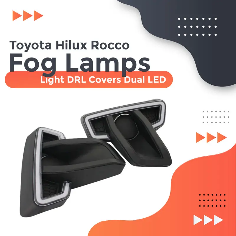 Toyota Hilux Rocco Fog Lamps Light Drl Covers Dual Led - Model 2016-2021 1
