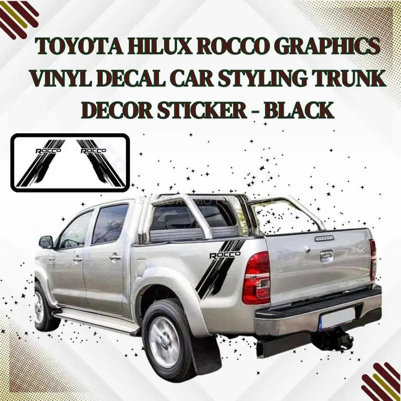 Toyota Hilux Rocco Graphics Vinyl Decal Car Styling Trunk Decor Sticker - Black 1