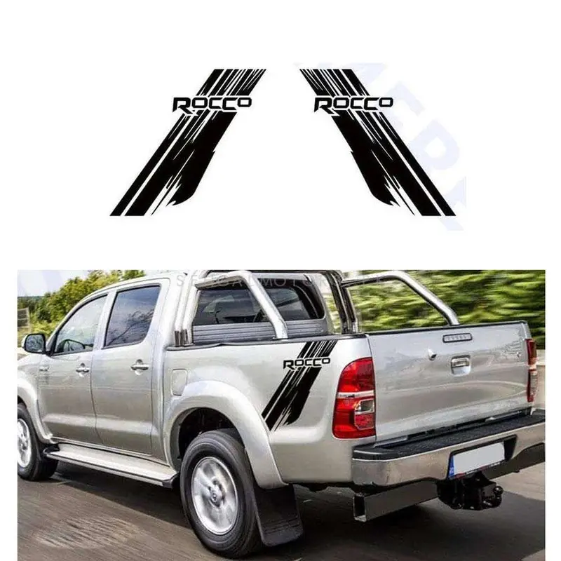Toyota Hilux Rocco Graphics Vinyl Decal Car Styling Trunk Decor Sticker - Black 2