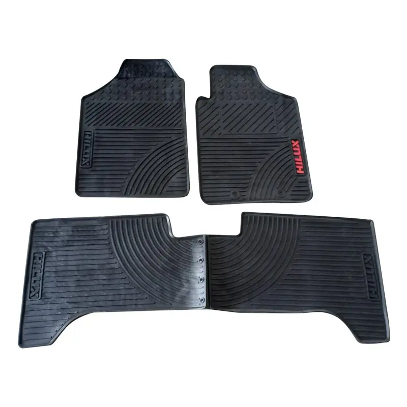 Toyota Hilux Vigo Custom Fit Pvc Rubber Floor Mat Black 3 Pcs 2