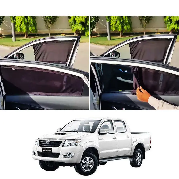 Toyota Hilux Vigo Custom Fit Retractable Curtains 2005-2016 - Sun Shade - Parda 1