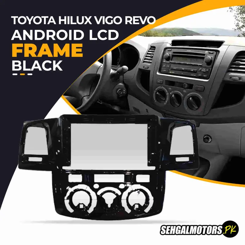 Toyota Hilux Vigo & Fortuner Lcd Frame With Grip Glossy Black 9 Inches 2005 - 2014 1