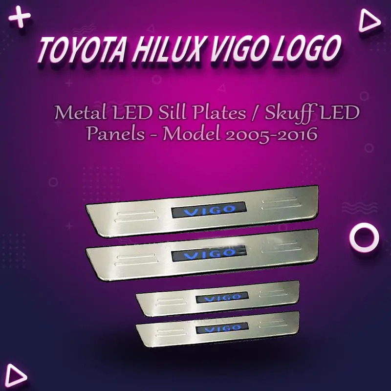 Toyota Hilux Vigo Metal Led Sill Plates / Skuff Led Panels - Model 2005-2016 1