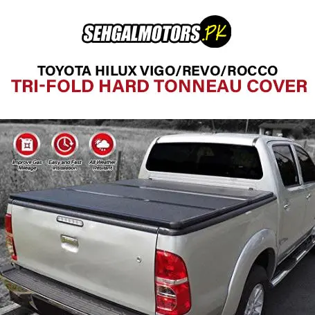 Toyota Hilux Vigo/Revo/Rocco Tri-Fold Hard Lid Tonneau Cover 1