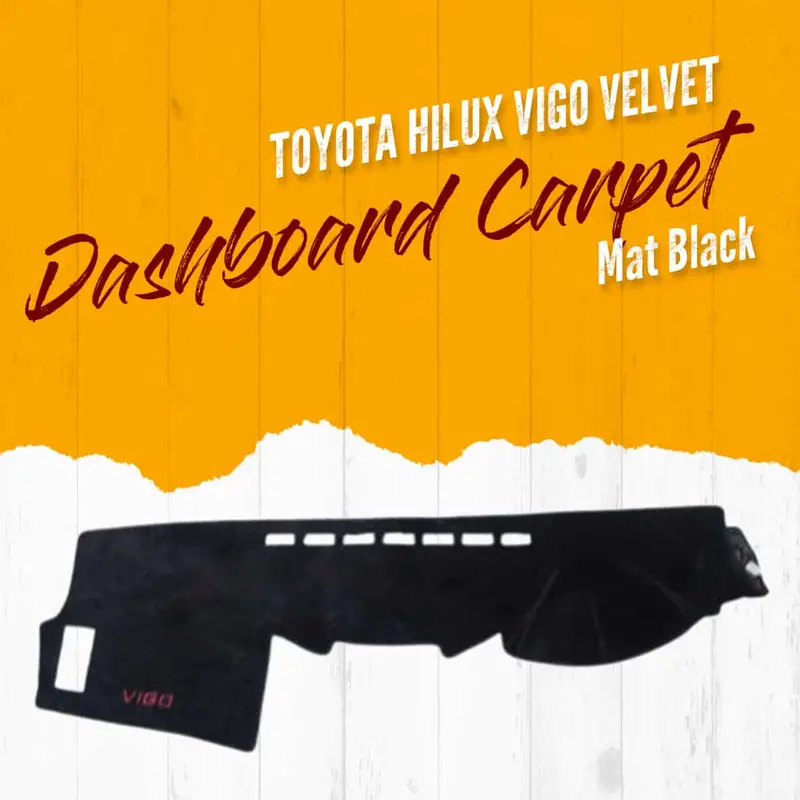 Toyota Hilux Vigo Velvet Dashboard Carpet Mat Black 2012 - 2016 1
