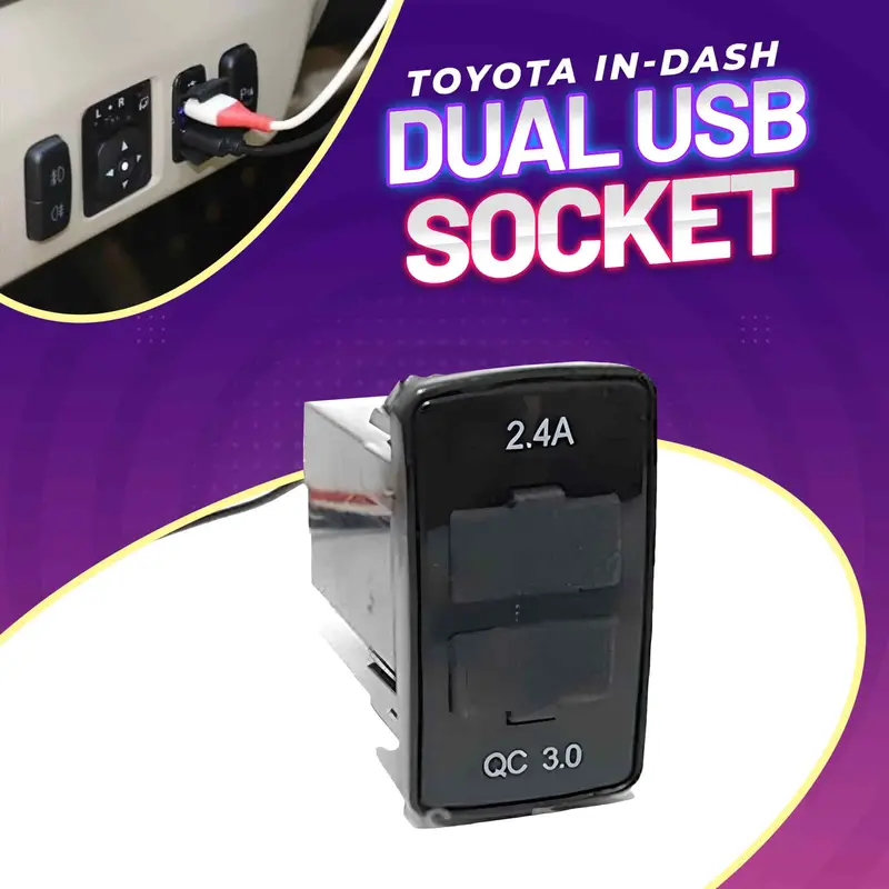 Toyota In-Dash Dual Usb Socket Oem Quality For Mobile Fast Charge 1