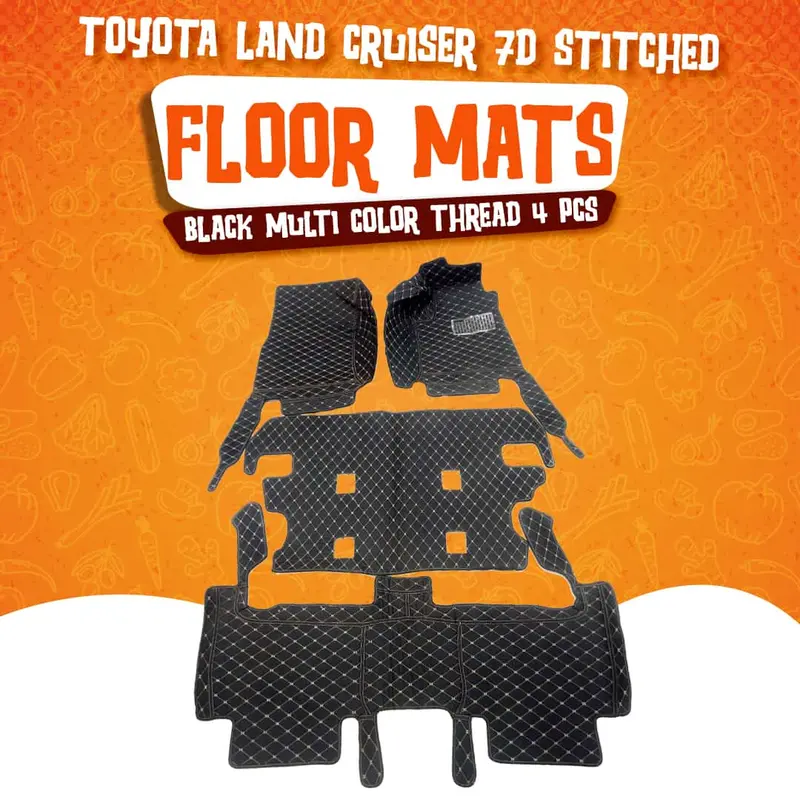 Toyota Land Cruiser 7D Floor Mats - Black - 4 Pcs 2015 - 2024 1