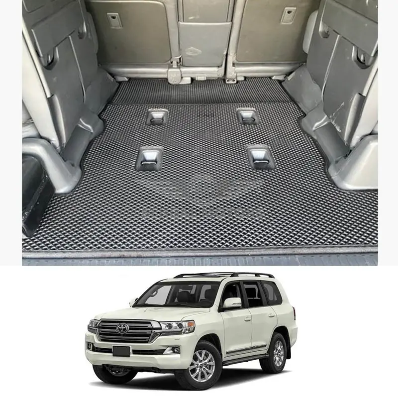 Toyota Land Cruiser 7D Trunk Mat Black With Red Stitch Model 2010-2018 1