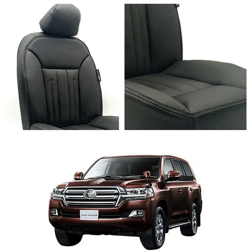Toyota Land Cruiser Audi Design Black Seat Covers 2015 - 2021 1