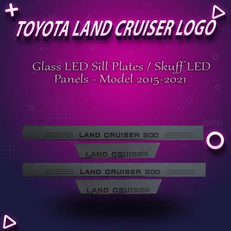 Toyota Land Cruiser Glass Led Sill Plates / Skuff Led Panels - Model 2015-2021 1