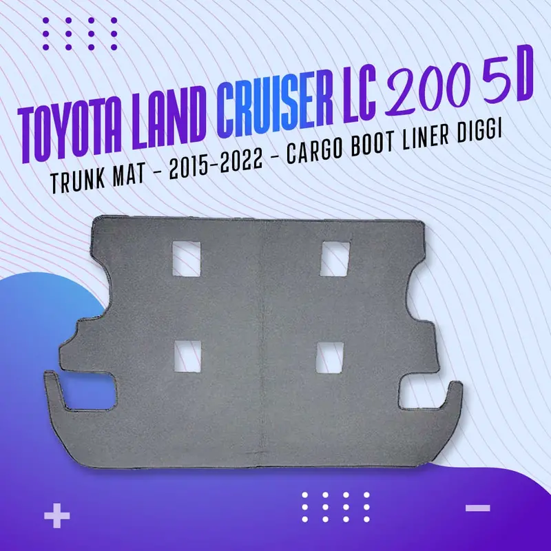 Toyota Land Cruiser Lc200 5D Tpe Trunk Mat Black Color 2015 - 2022 - Cargo Boot Liner Diggi Protection Tray Cover 1