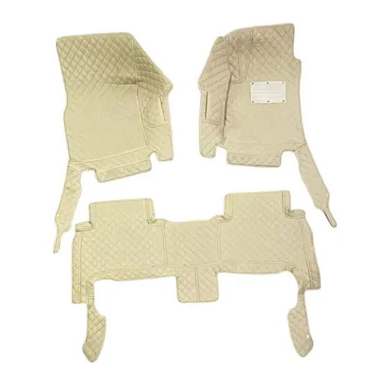 Toyota Land Cruiser Lc200 7D Floor Mats - Beige - 3 Pcs 2015 - 2024 2