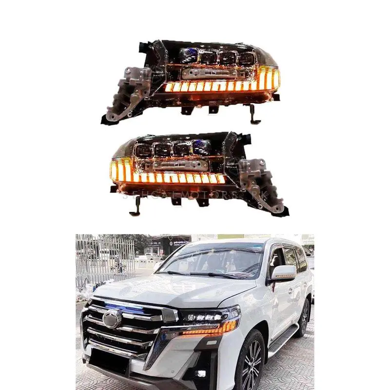 Toyota Land Cruiser Lc200 Bugatti Style Head Lamps Light Pair 2015 - 2024 - V8 Bugatti Head Light 2