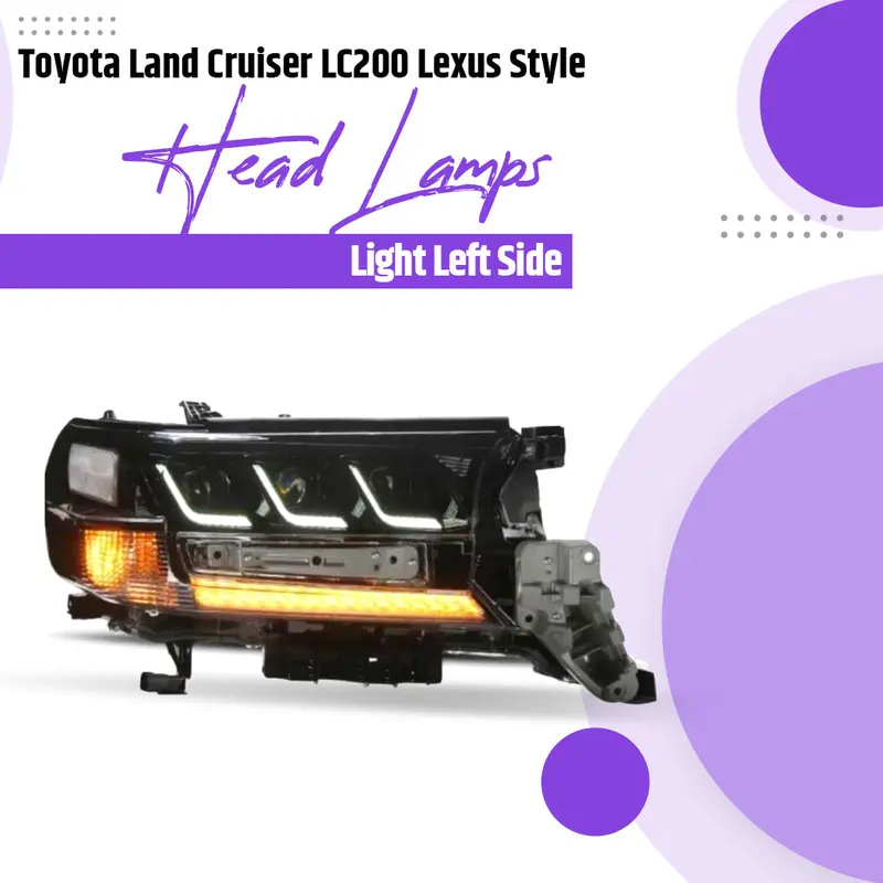 Toyota Land Cruiser Lc200 Lexus Style Head Lamps Left Smoke 2015 - 2024 - V8 Lexus Head Light 1