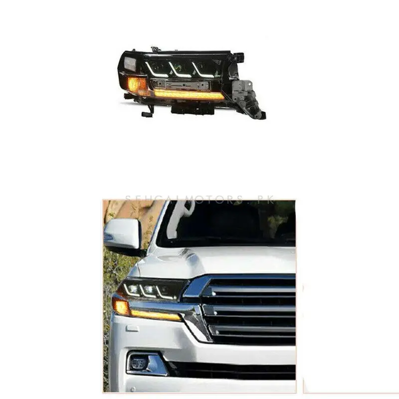 Toyota Land Cruiser Lc200 Lexus Style Head Lamps Left Smoke 2015 - 2024 - V8 Lexus Head Light 2