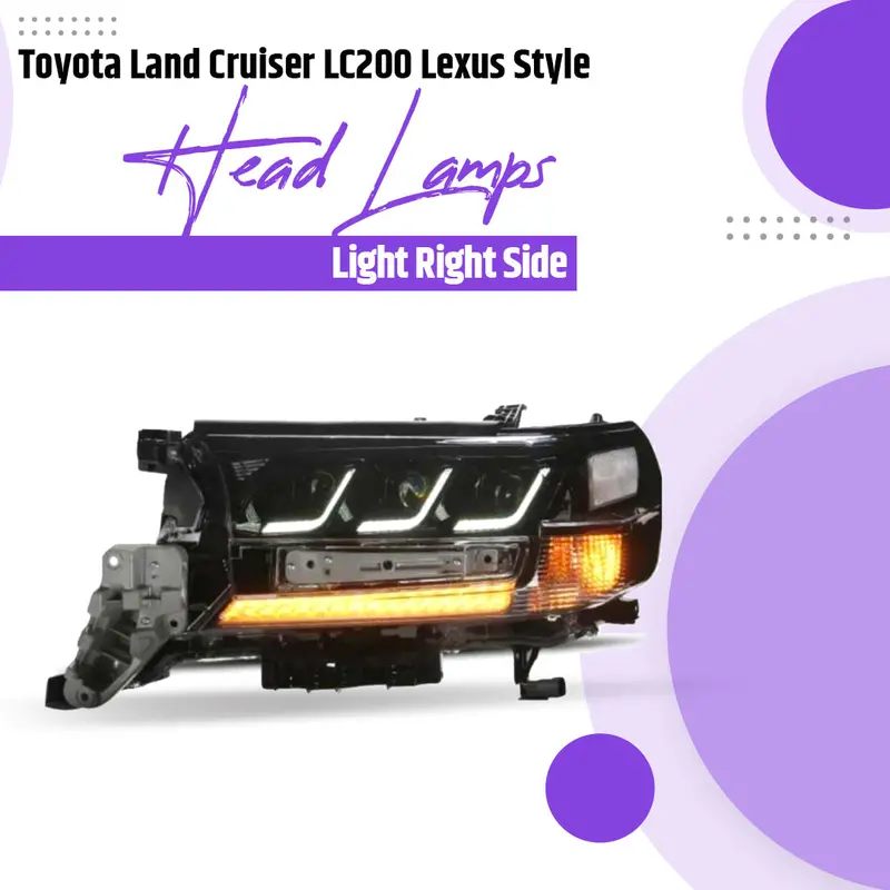 Toyota Land Cruiser Lc200 Lexus Style Head Lamps Right Smoke 2015 - 2024 - V8 Lexus Head Light 1