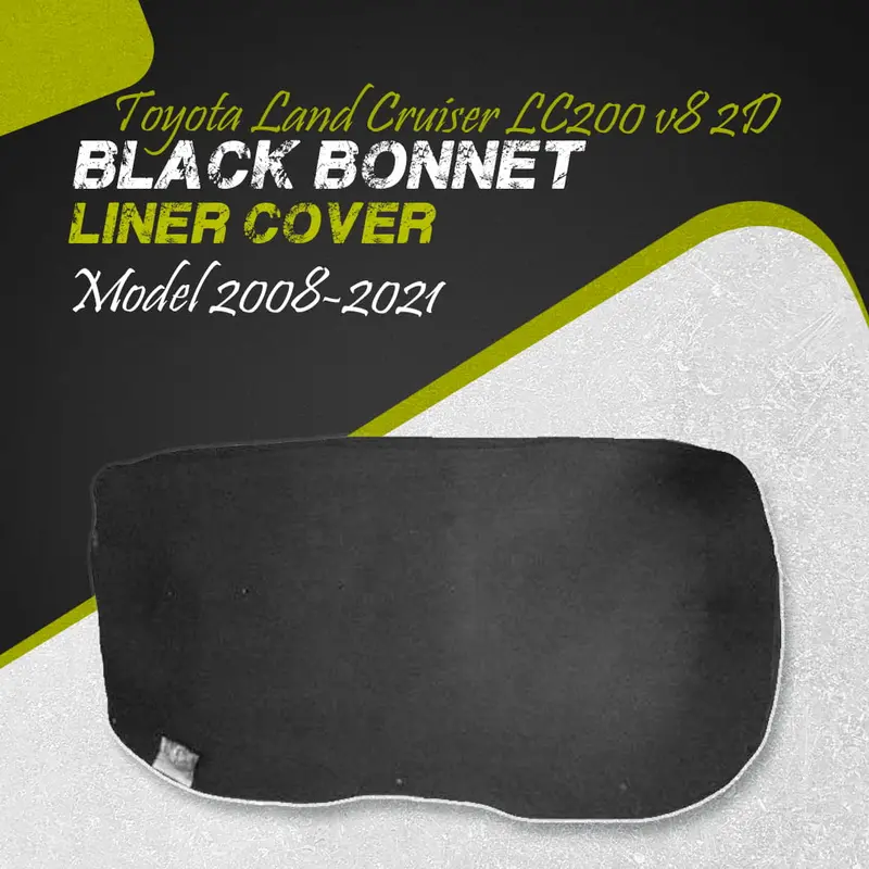 Toyota Land Cruiser Lc200 V8 2D Black Bonnet Liner Cover 2008-2021 - Protector Lid Garnish Bonnet Namda 1