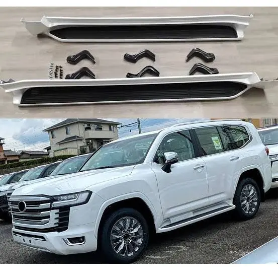 Toyota Land Cruiser Lc300 Style Side Step Cover (White) Model 2008-2024 1