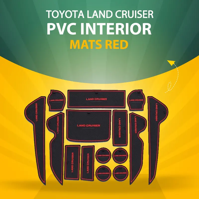 Toyota Land Cruiser Pvc Interior Mats Red 2015 - 2024 1