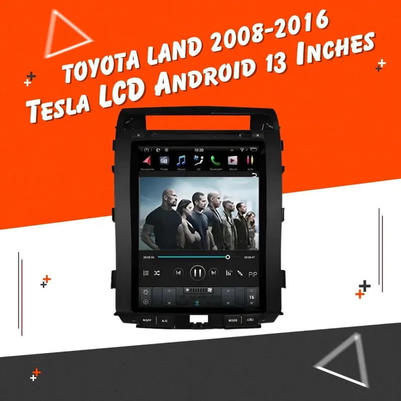 Toyota Land Cruiser Tesla Lcd Black 13 Inches 2008-2016 - Ips Display Multimedia System Android 1