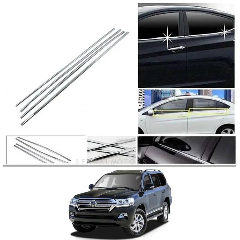 Toyota Land Cruiser Window Weather Strip 2015 - 2024 - Chrome 4 Pcs 1