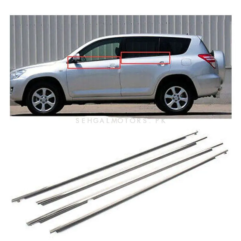 Toyota Land Cruiser Window Weather Strip 2015 - 2024 - Chrome 4 Pcs 2