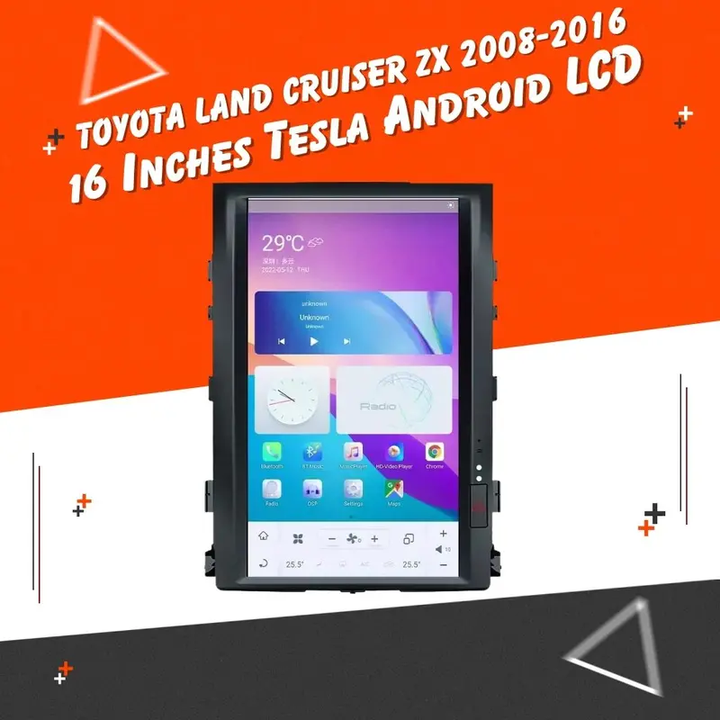 Toyota Land Cruiser Zx Tesla Lcd Black 16 Inches 2008-2016 - Ips Display Multimedia System Android 1