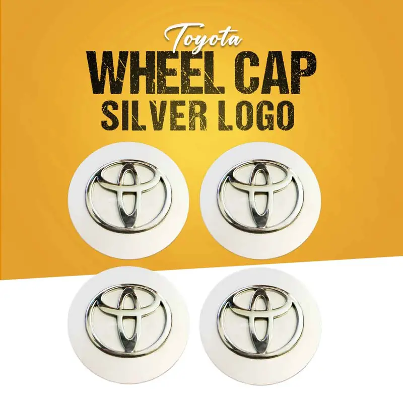 Toyota Logo Car Wheel Center Hub Caps Covers Silver 4 Pcs 1