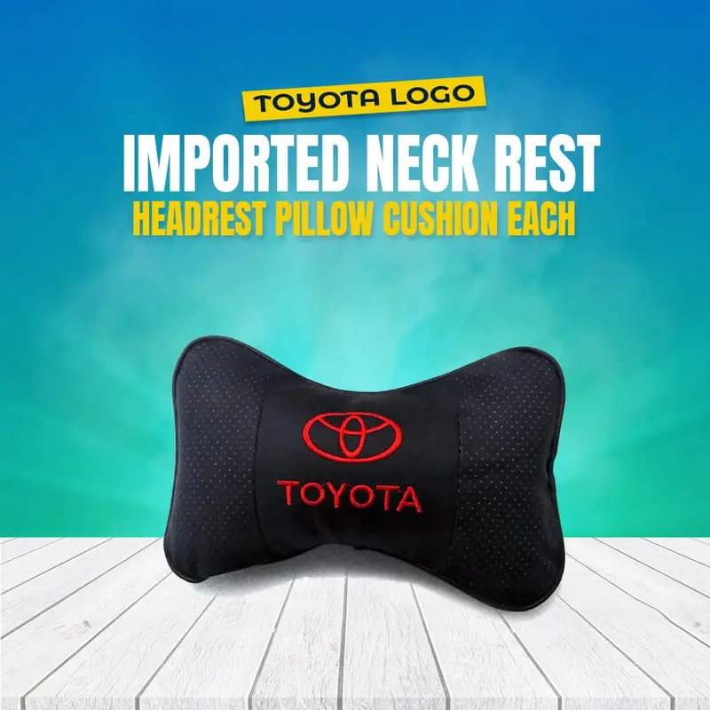 Toyota Logo Imported Neck Rest Headrest Pillow Cushion Each 1