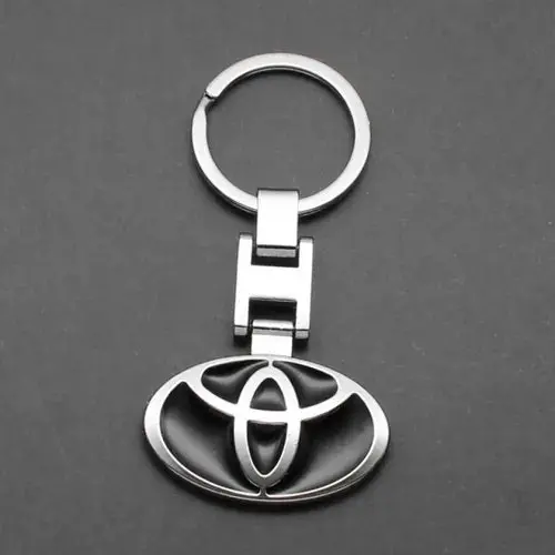 Toyota Logo Metal Keychain Keyring – Black With Chrome 2