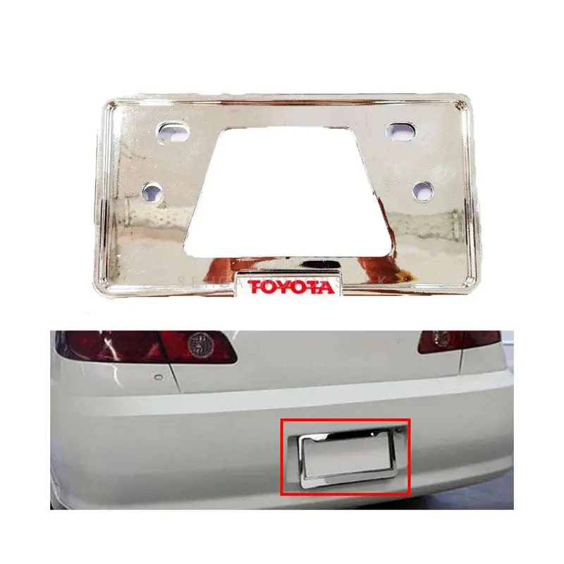 Toyota Logo Number Plate Frame Chrome - Number Plate Holder | Car License Plate Frame 2