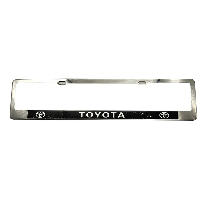 Toyota Logo Uk Style Chrome Metal License Number Plate Frame 2