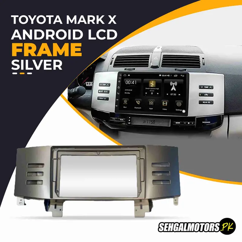 Toyota Mark X Android Lcd Frame With Grip Silver 9 Inches 2009 - 2019 1