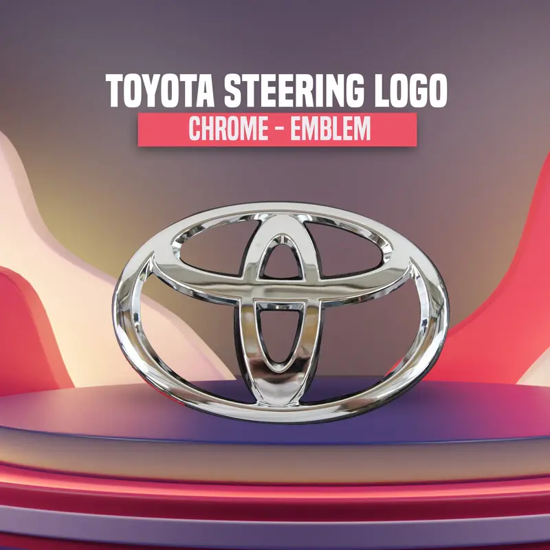 Toyota Metal Steering Logo Chrome 1