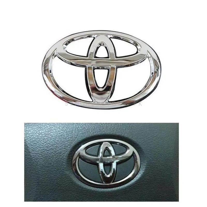Toyota Metal Steering Logo Chrome 2