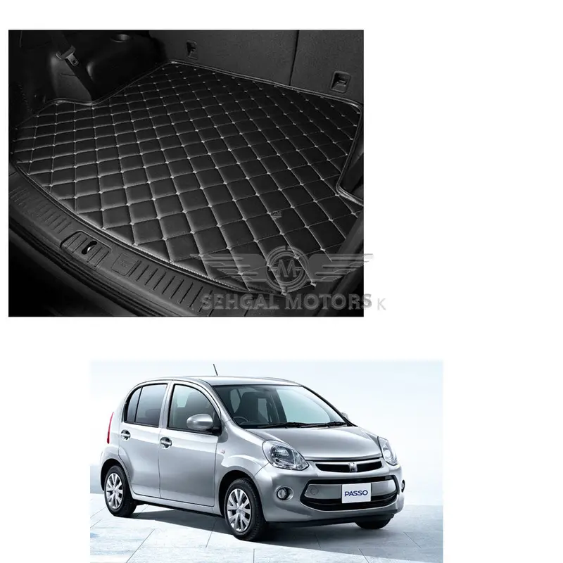 Toyota Passo 7D Eco Trunk Mat Black (With Black Or Beige Stitch) Model 2010-2016 1