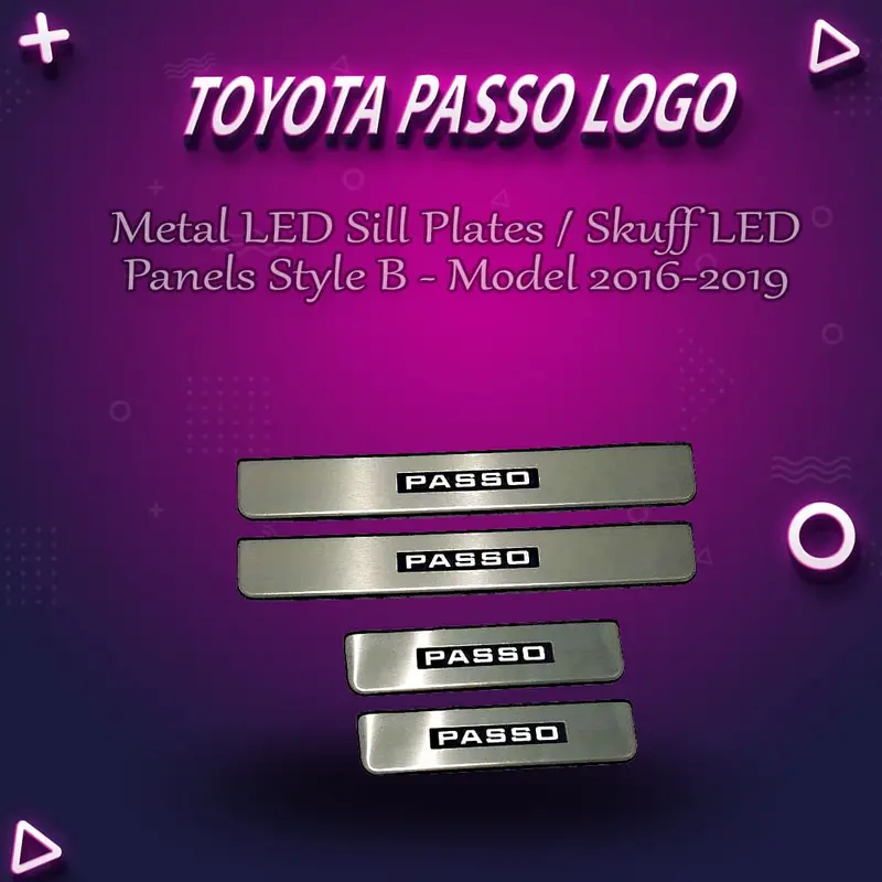 Toyota Passo Metal Led Sill Plates / Skuff Led Panels Style B - Model 2016-2019 1