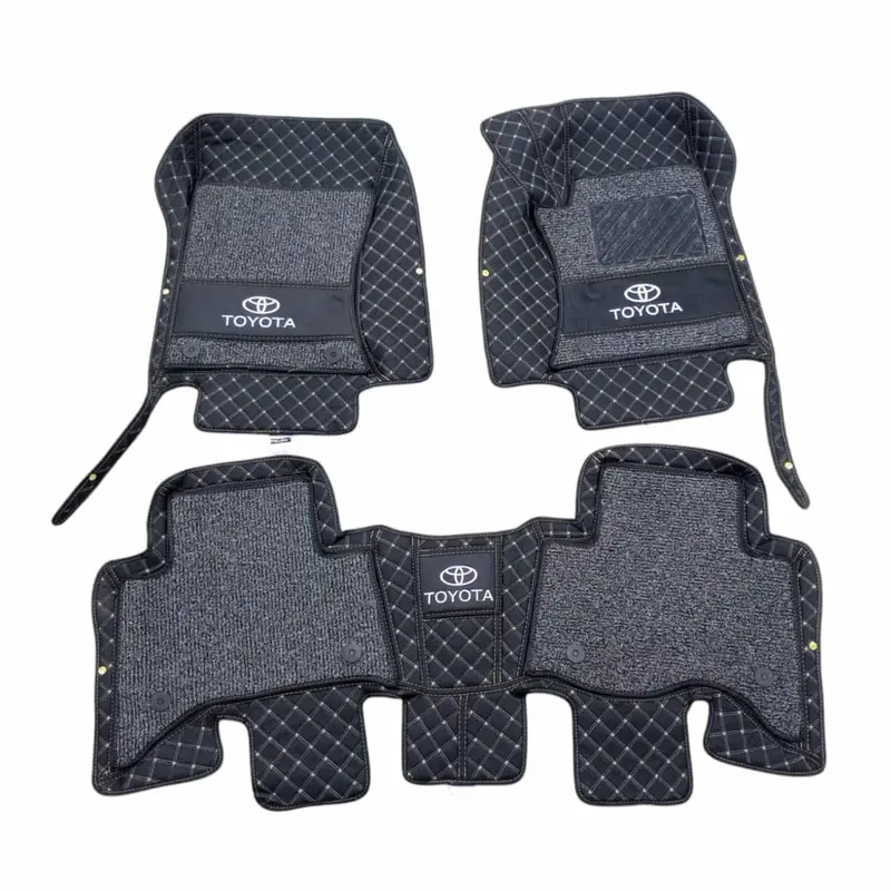 Toyota Prado 10D Floor Mat Black With Grey Grass 3Pcs 2009 - 2022 - Mix Thread 2