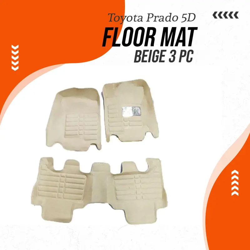 Toyota Prado 5D Floor Mat Beige 3 Pc 2009 - 2021 - Car Interior Mats 1